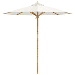 Garden Parasol Round Ø 217 x 230 cm Bamboo Cream White