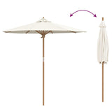 Garden Parasol Cream white 217 x 217 x 230 cm Bamboo - Rear View