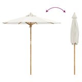 Garden Parasol Cream White Ø 217 x 230 cm Bamboo - Close-Up Angle