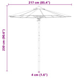 Garden Parasol Cream White Ø 217 x 230 cm Bamboo - Low Angle