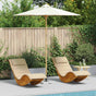 Garden Parasol Round Ø 240 x 260 cm Bamboo Cream White