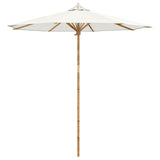 Garden Parasol Cream White Ø 240 x 260 cm Bamboo - Front View