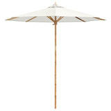 Garden Parasol Cream White Ø 240 x 260 cm Bamboo - Top-Down View