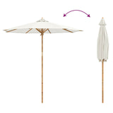 Garden Parasol Cream White Ø 240 x 260 cm Bamboo