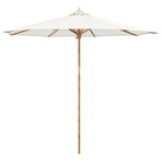 Garden Parasol Round Ø 270 x 260 cm Bamboo Cream White