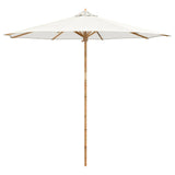 Garden Parasol Cream White Ø 270 x 260 cm Bamboo - Front View