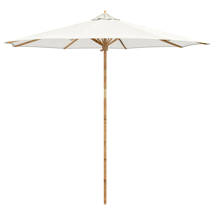 Garden Parasol Round Ø 270 x 260 cm Bamboo Cream White
