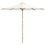 Garden Parasol Round Ø 270 x 260 cm Bamboo Cream White