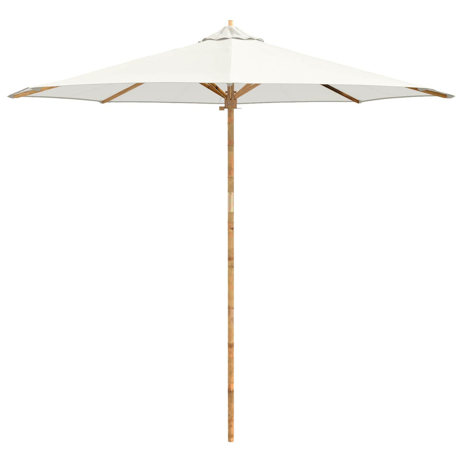 Garden Parasol Round Ø 270 x 260 cm Bamboo Cream White