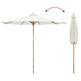 Garden Parasol Cream White Ø 270 x 260 cm Bamboo - Close-Up Angle