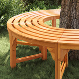 Tree Bench 2 pcs Natural 160 x 80 x 45cm Solid Eucalyptus Wood - Side View