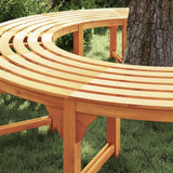 Tree Bench 2 pcs Natural 160 x 80 x 45cm Solid Eucalyptus Wood - Side View