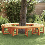 Tree Bench 8 -Seater 2 pcs 160 x 80 x 45cm Natural