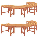 Tree Bench 8 -Seater 2 pcs 160 x 80 x 45cm Natural