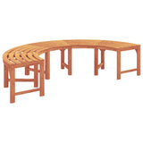 Tree Bench 2 pcs Natural 160 x 80 x 45cm Solid Eucalyptus Wood - Close-Up Angle