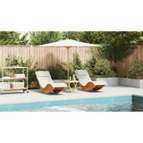Sun Lounger 2 pcs Brown 60 x 154 x 74cm Solid Acacia wood - Low Angle