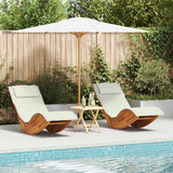 Sun Lounger 2 pcs Solid Acacia Wood Brown