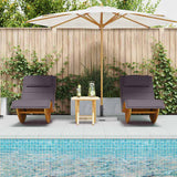 Sun Lounger 2 pcs Solid Acacia Wood Brown