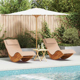 Sun Lounger 2 pcs Solid Acacia Wood Brown