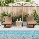 Sun Lounger 2 pcs Solid Acacia Wood Brown - Side View