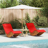 Sun Lounger 2 pcs Solid Acacia Wood Brown