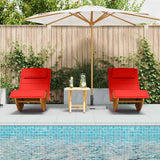 Sun Lounger 2 pcs Solid Acacia Wood Brown