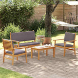Garden Sofa Set 4 pcs Brown 120 x 65.5 x 79 cm - Top-Down View