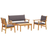 Garden Sofa Set 4 pcs Brown 120 x 65.5 x 79 cm - Front View