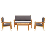 Garden Sofa Set 4 pcs Brown 120 x 65.5 x 79 cm