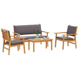 Garden Sofa Set 4 pcs Brown 120 x 65.5 x 79 cm