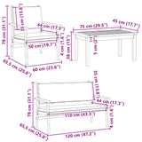 Garden Sofa Set 4 pcs Brown 120 x 65.5 x 79 cm