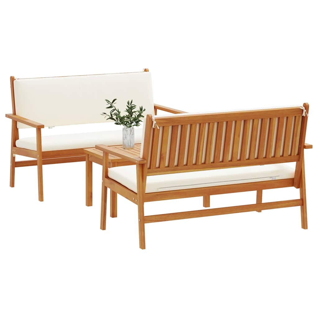 Garden Sofa Set 3 pcs Brown 120 x 65.5 x 79 cm