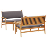 Garden Sofa Set 3 pcs Brown 120 x 65.5 x 79 cm - Front View