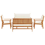 Garden Sofa Set 5 pcs Brown 75 x 45 x 38cm Solid Acacia wood - Low Angle