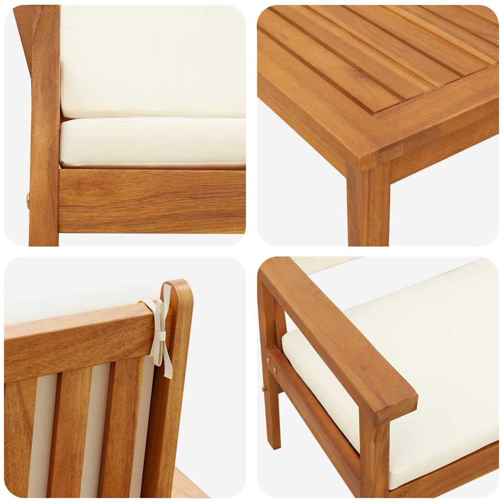 Garden Sofa Set 6 pcs Brown 45 x 45 x 38cm Solid Acacia wood