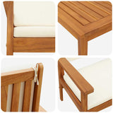 Garden Sofa Set 6 pcs Brown 45 x 45 x 38cm Solid Acacia wood - Extra Image