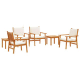 Garden Sofa Set 6 pcs Brown 45 x 45 x 38cm Solid Acacia wood - Front View