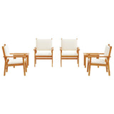 Garden Sofa Set 6 pcs Brown Solid Acacia Wood