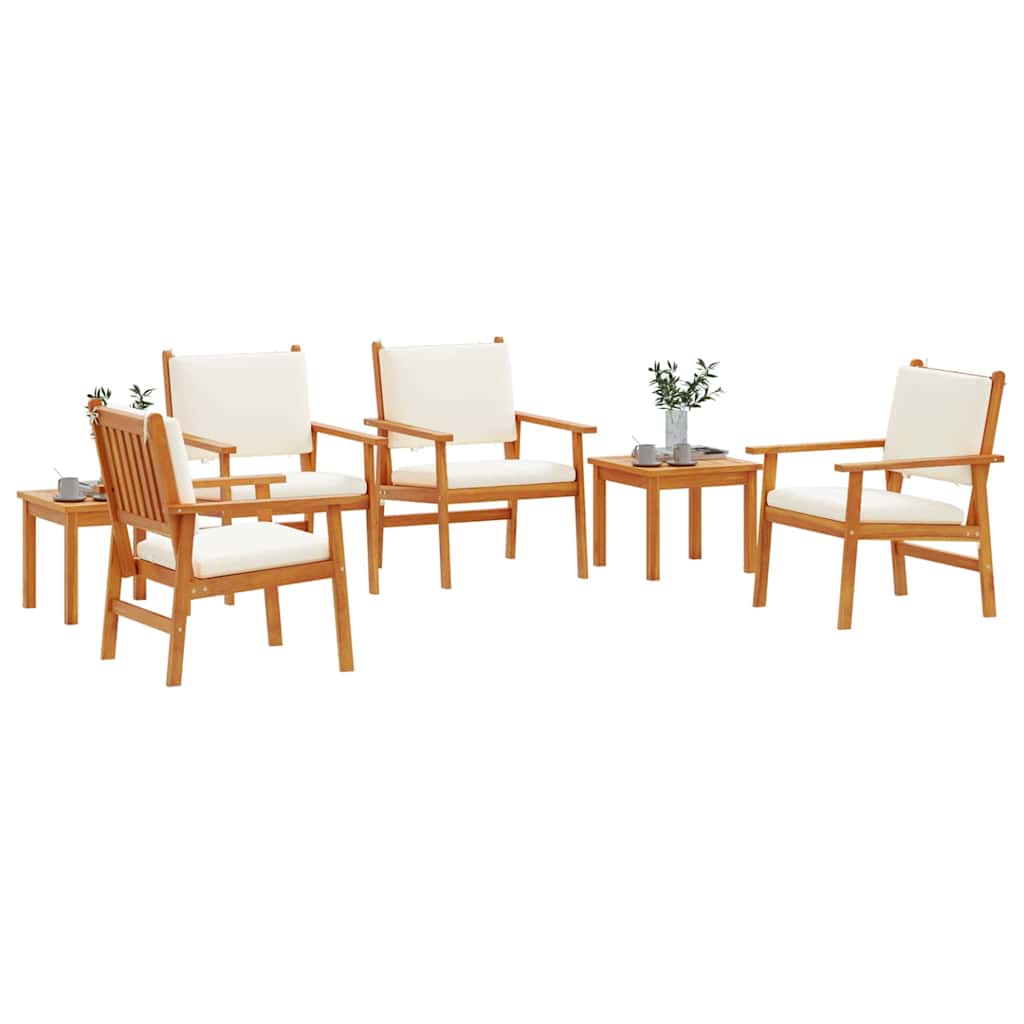 Garden Sofa Set 6 pcs Brown 45 x 45 x 38cm Solid Acacia wood