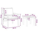 Garden Sofa Set 6 pcs Brown 45 x 45 x 38cm Solid Acacia wood - Extra Image