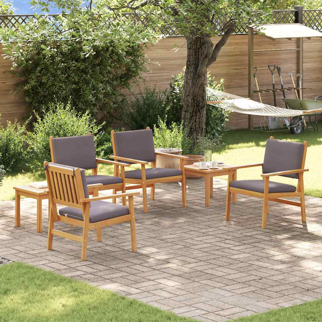 Garden Sofa Set 6 pcs Brown 45 x 45 x 38cm Solid Acacia wood