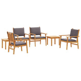 Garden Sofa Set 6 pcs Brown Solid Acacia Wood
