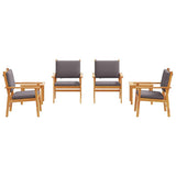 Garden Sofa Set 6 pcs Brown Solid Acacia Wood