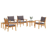 Garden Sofa Set 6 pcs Brown 45 x 45 x 38cm Solid Acacia wood - Side View