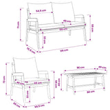 Bistro Set with Cushion 4 pcs Brown Solid Acacia Wood - Extra Image