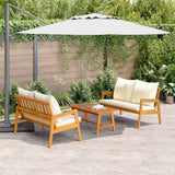 Bistro Set with Cushion 3 pcs Brown Solid Acacia Wood - Top-Down View