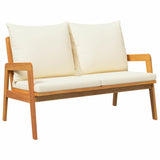 Bistro Set with Cushion 3 pcs Brown Solid Acacia Wood