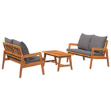 Bistro Set with Cushion 3 pcs Brown Solid Acacia Wood