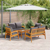 Bistro Set with Cushion 5 pcs Brown Solid Acacia Wood - Top-Down View