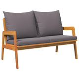 Bistro Set with Cushion 5 pcs Brown Solid Acacia Wood - Close-Up Angle